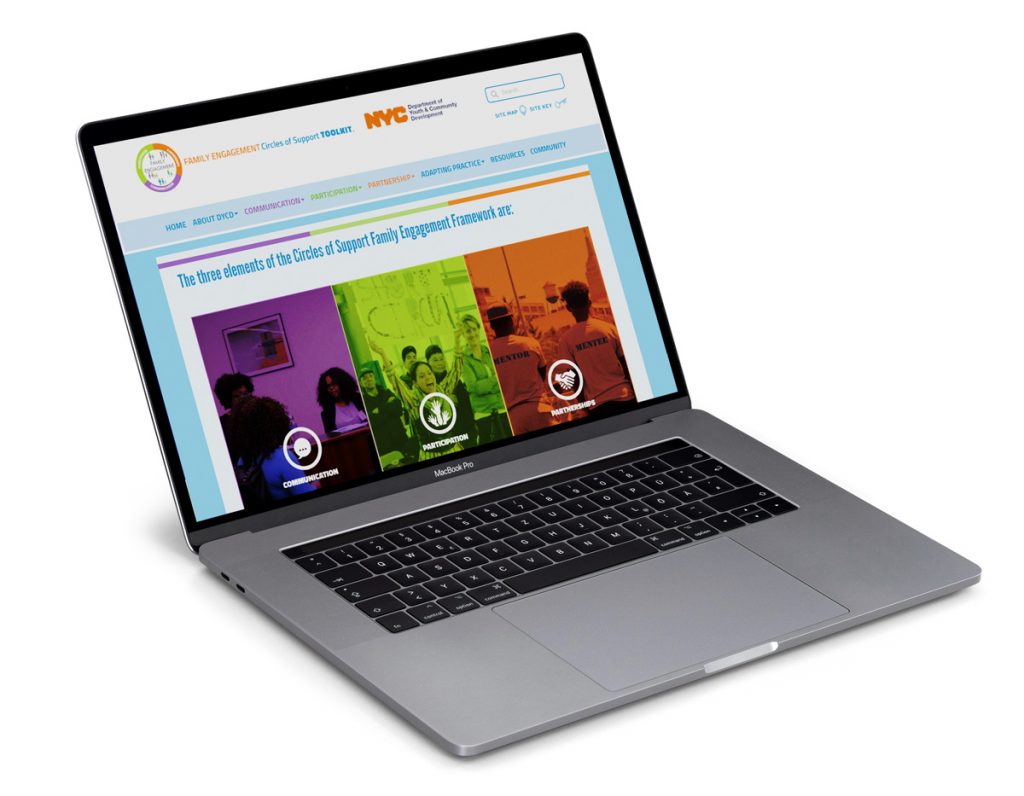 DYCD Family Engagement Toolkit home page on laptop