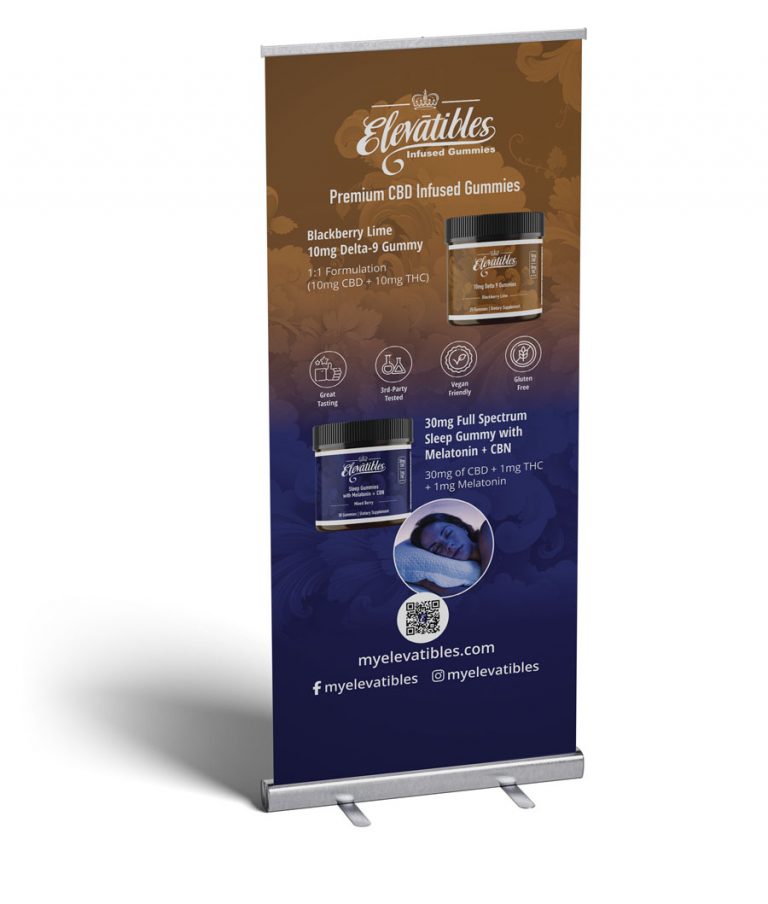 Stand up retractible banner
