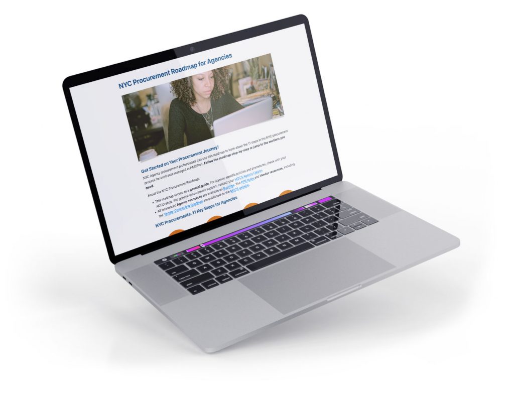 Procurement homepage on laptop